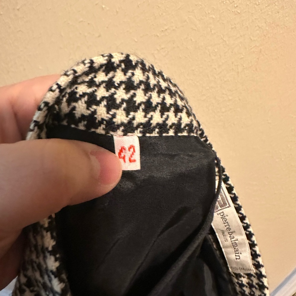 Vintage Rare Pierre Balmain‎ MIDI Houndstooth Wool Skirt Size 10 - Picture 11 of 11